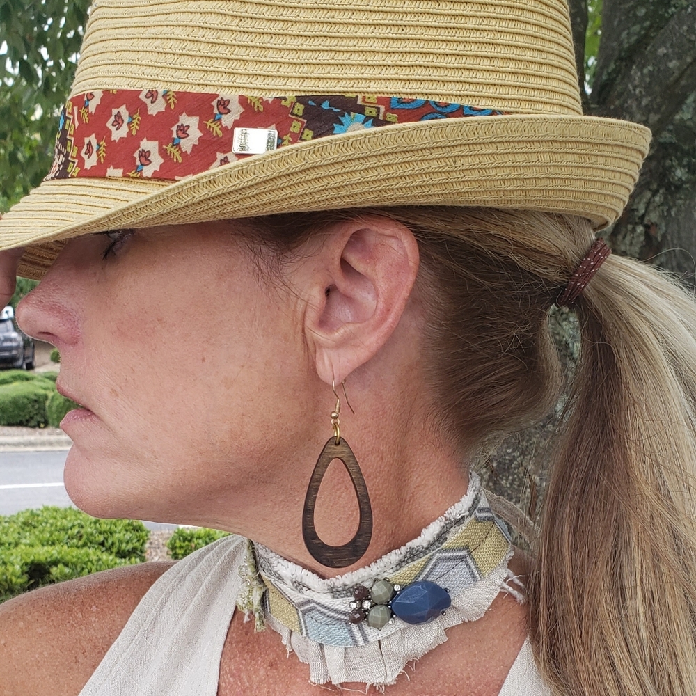 Boho choker with vintage trinkets